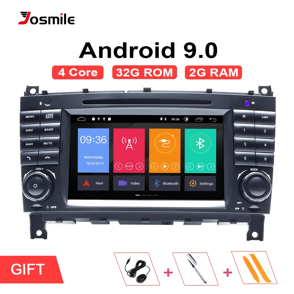 Авторадио 2 Din Android 9,0 автомобильный dvd-плеер для Mercedes benzc-класс CLC C220 W203 CLK W209 2004-2007 C200 C230 C320 C350 gps 4G
