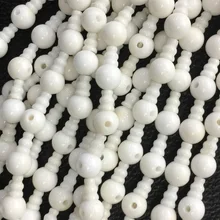 Натуральный белый нефрит пагода тройник голова Будды Тибетский гуру бусины подходят для ювелирных изделий DIY ожерелья(10 бусин/лот