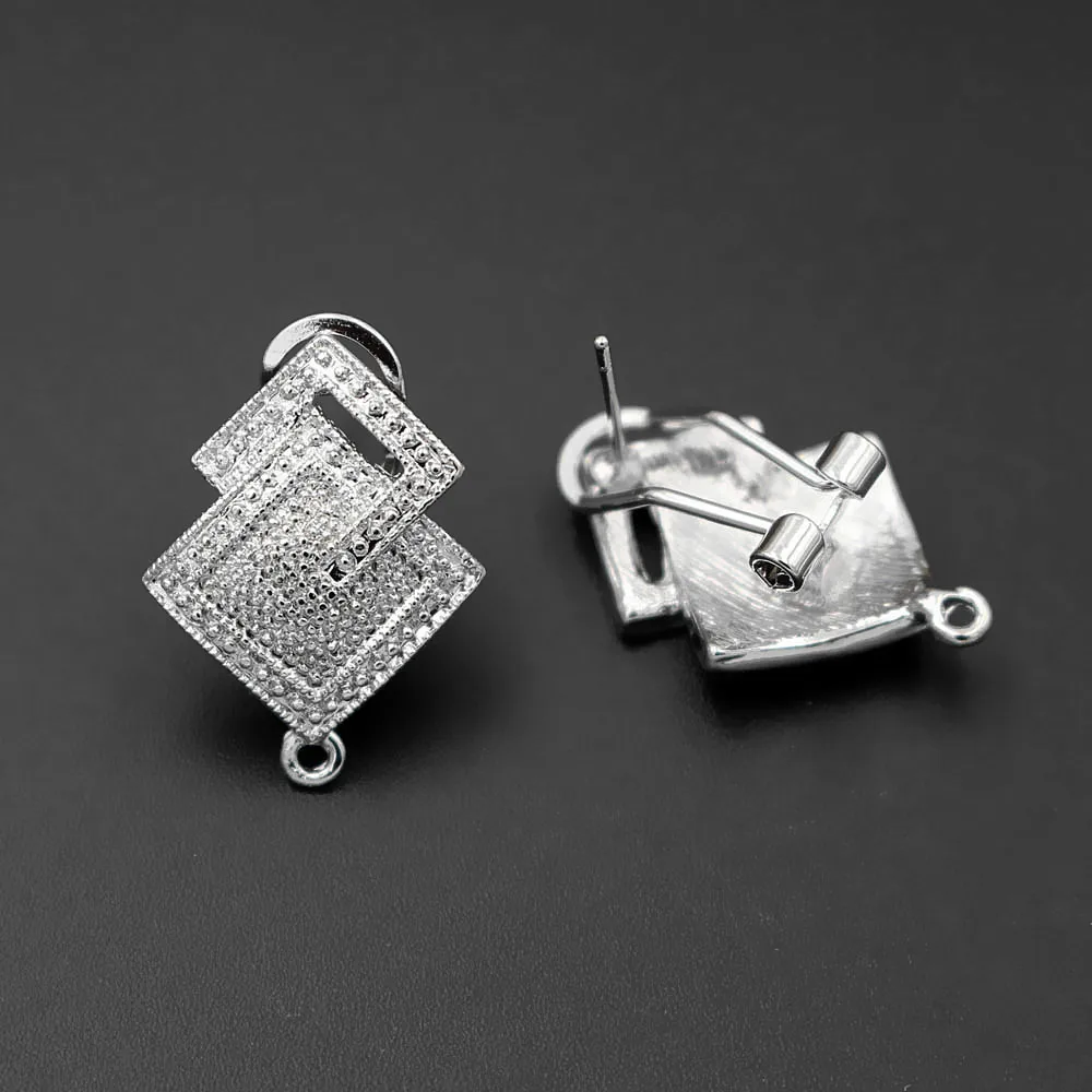 Серьги с петлей для женщин двусторонние квадратные серьги клипсы