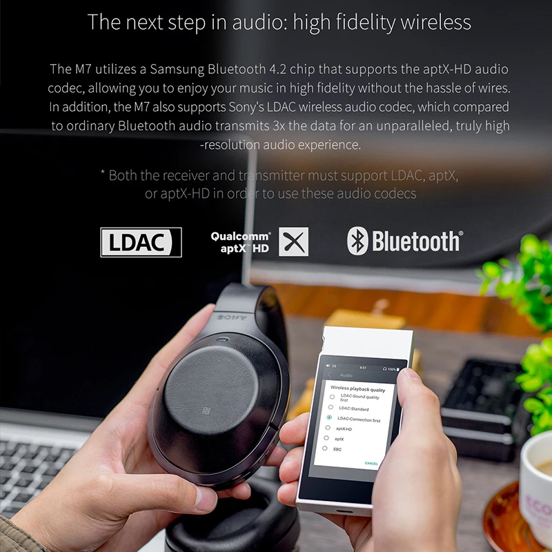  FiiO M7 ad Alta Risoluzione Audio Lossless Giocatore di Musica MP3 Bluetooth4.2 aptX-HD LDAC Touch 