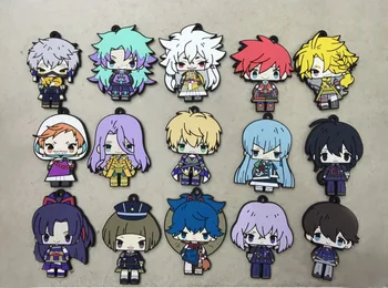 

15pcs/lot Touken Ranbu Online Original Japanese anime figure rubber Silicone sweet smell mobile phone charms keychain strap G404