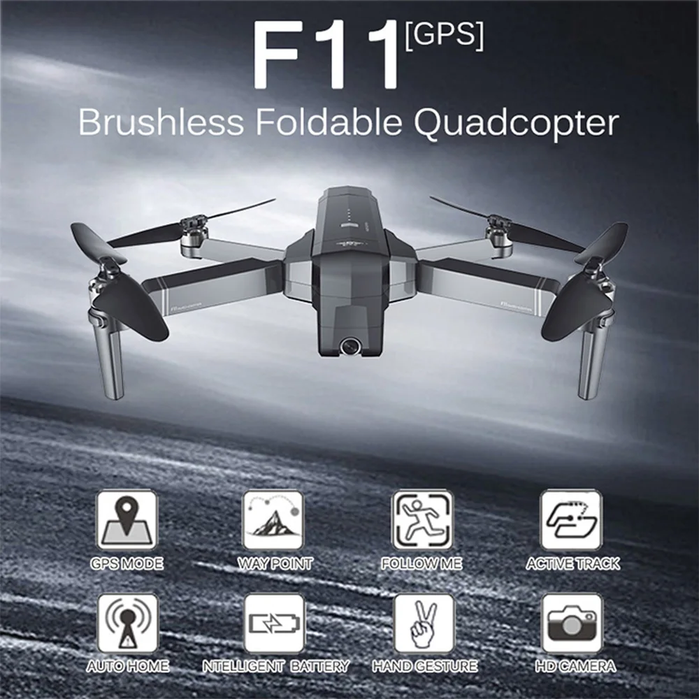 

SJRC F11 GPS Drone with 5MP Full Camera Brushless Quadcopter 25mins Flight Time Gesture Control Foldable Dron Vs CG033