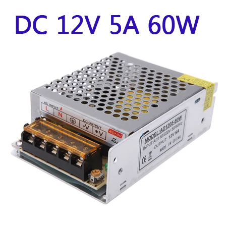 New AC 110V/220V To DC 12V 12 Volt Power Supply 30W 60W 120W Steady Voltage Transformer Switch for LED Strip Light - Цвет: DC 12V 60W