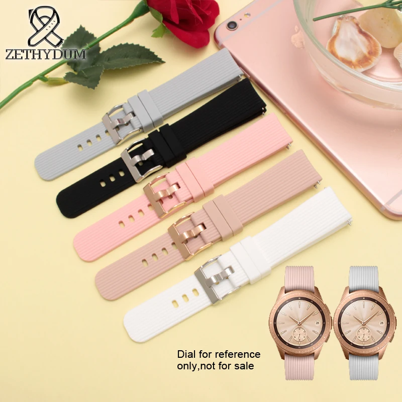 Silicone watch strap 20mm bracelet soft and waterproof strap black