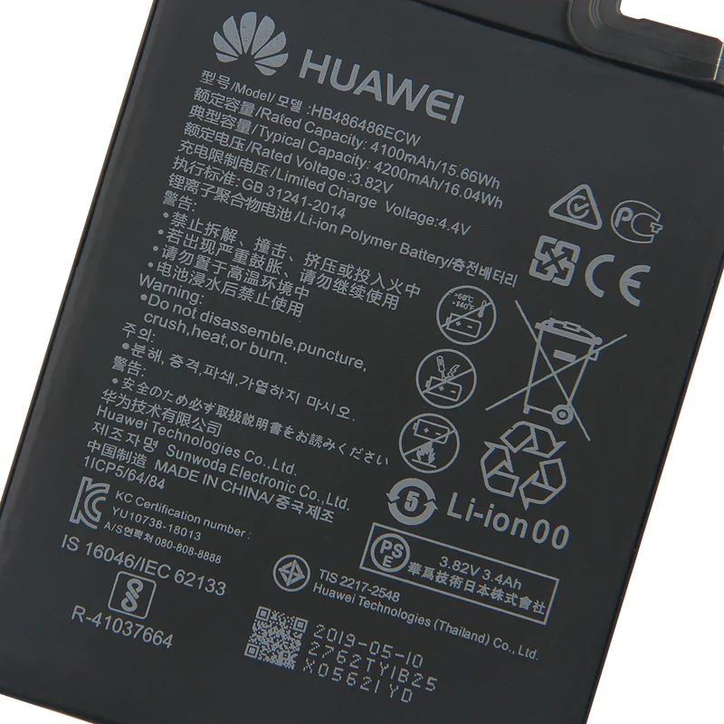 Сменный аккумулятор для телефона huawei P30 Pro mate 20 Pro mate 20 Pro HB486486ECW с бесплатным инструментом 4200 мАч