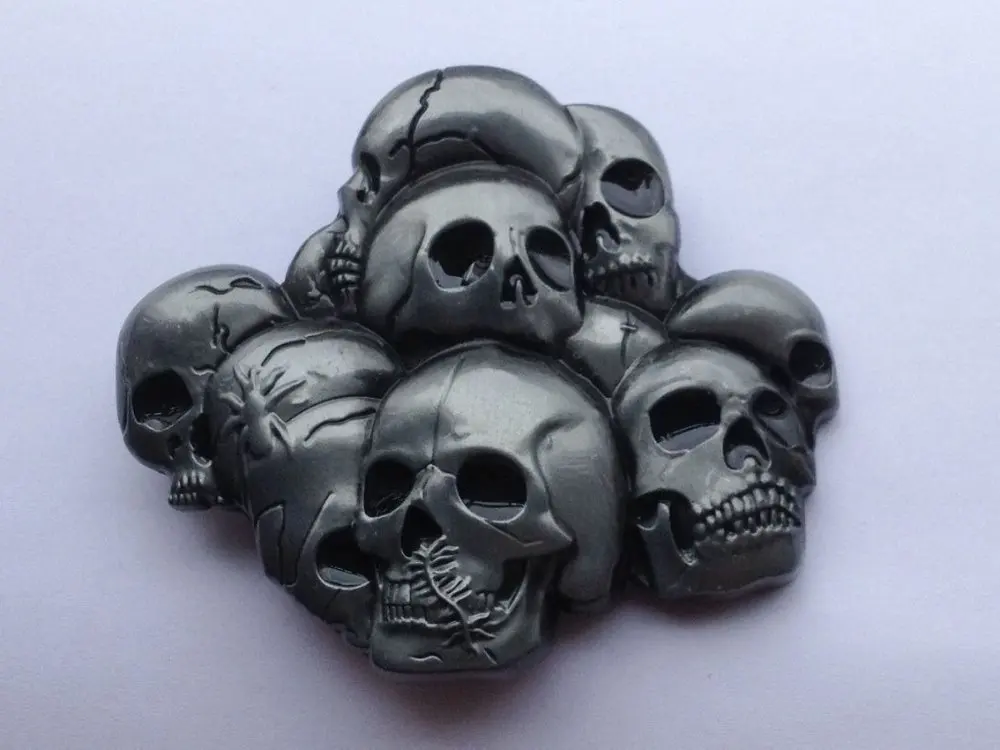 

Skull belt buckle with pewter finish JF-BY26 suitable for 4cm wideth belt with continous stock free shipping