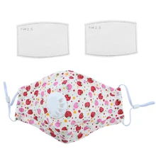 Ребенок PM2.5 респиратор против загрязнений маска с персонажами из мультфильмов; очаровательные дышащие маска для рта и лица с дыхательный клапан