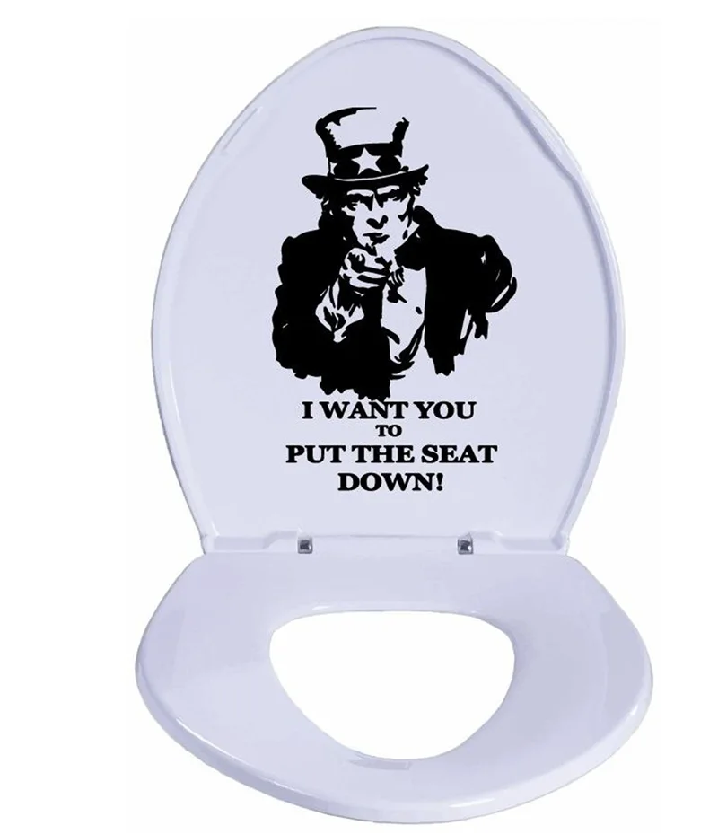 YINGKAI Bathroom Toilet Decal Put Down The Seat Toilet Seat Decal Vinyl