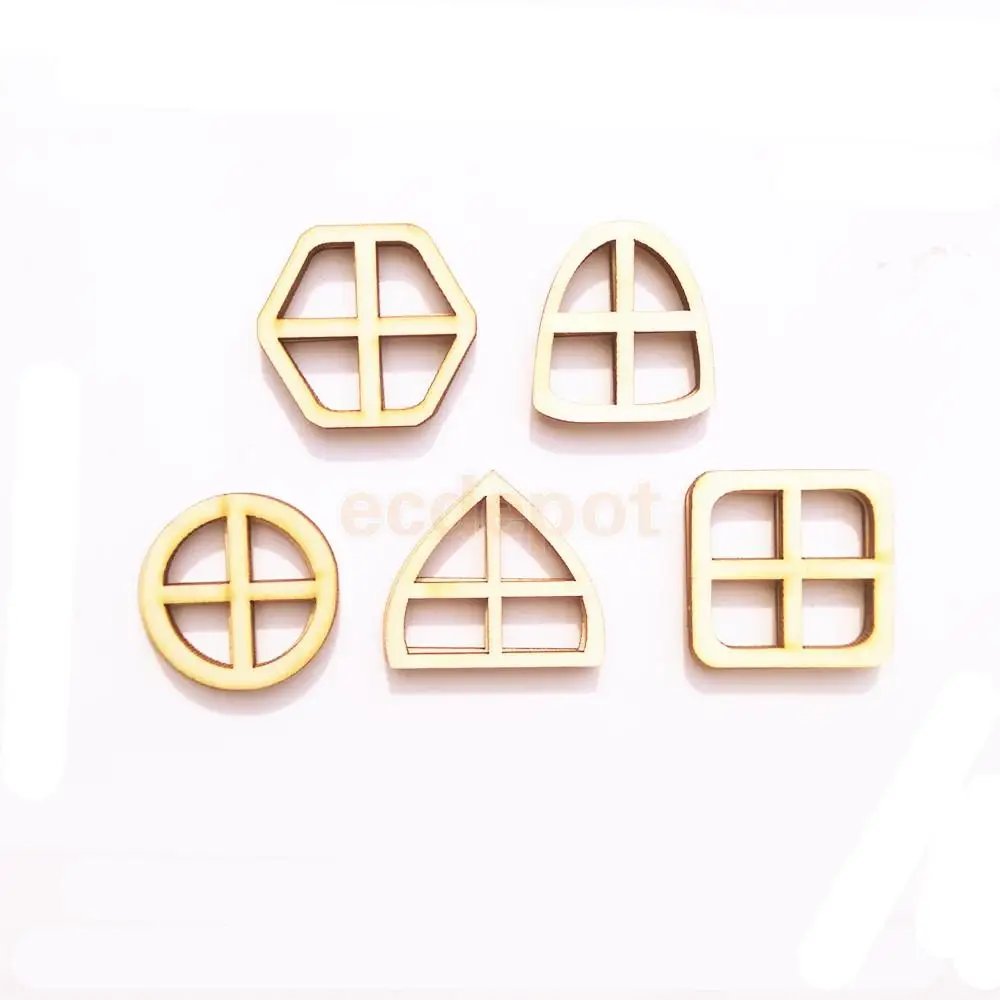 MagiDeal 20pcs Natural Wooden Fairy Windows DIY Craft Scrapbook Handmade Party & Holiday DIY Decorations