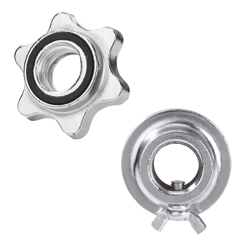 

Lifting Crossfit Standard Sports Solid Steel Round Nut Barbell Bar Solid Steel Spin-lock Collars Clamps Dumbell Accessory