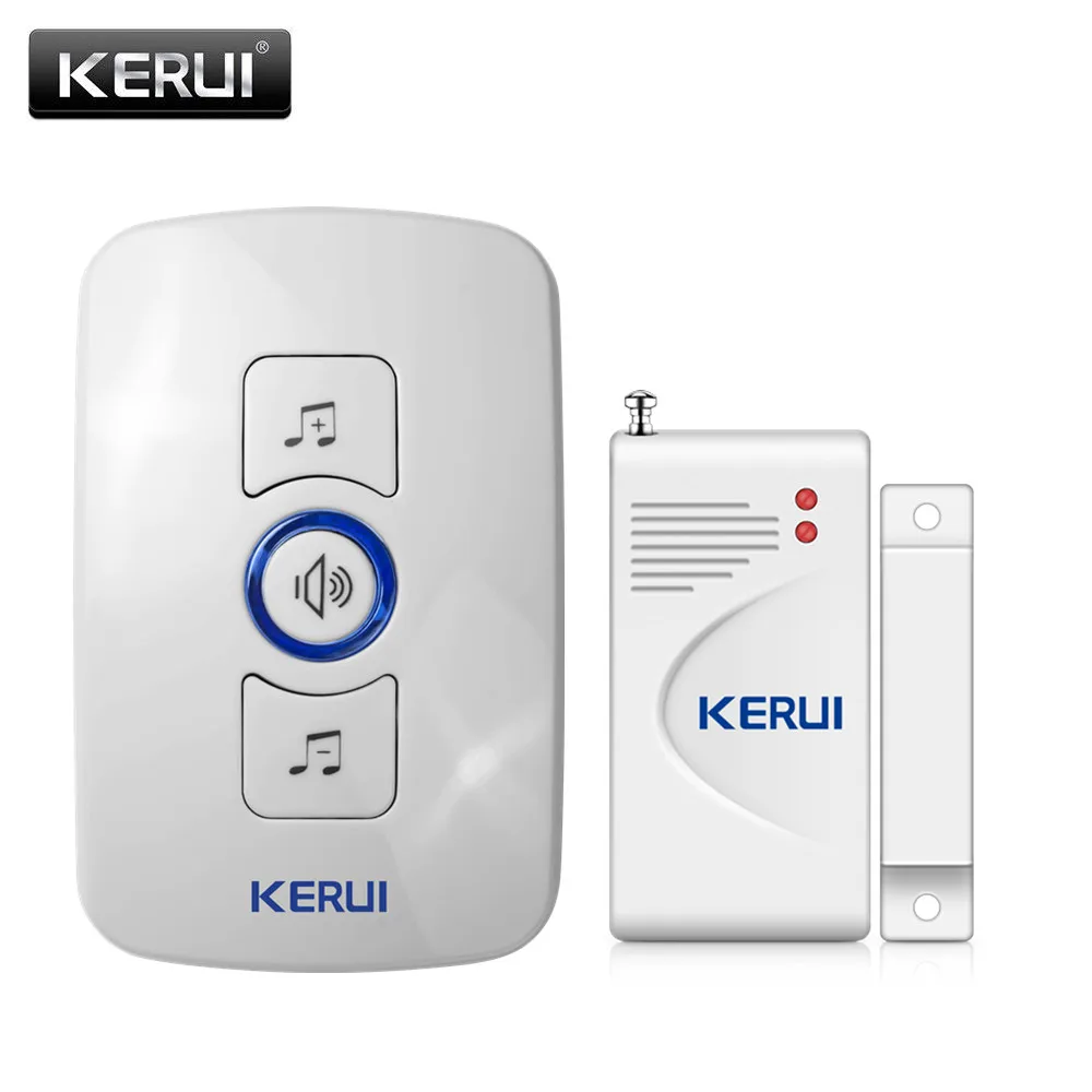 KERUI простая версия охранной дверной звонок Сигнализация местная сигнализация с 32 музыкальными опциями 4 громкости поддержка 1527/2262 код чип