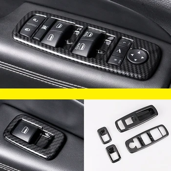

Carbon Fiber Style Interior Window Switch Button Decoration Cover Trim 4pcs Left Hand Drive For Jeep Grand Cherokee 2011-2018