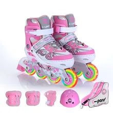 Детские роликовые коньки из ABEC-7 ось подшипник, размер можно регулировать скейт обувь, флэш-диски роликовые коньки обувь с защитой