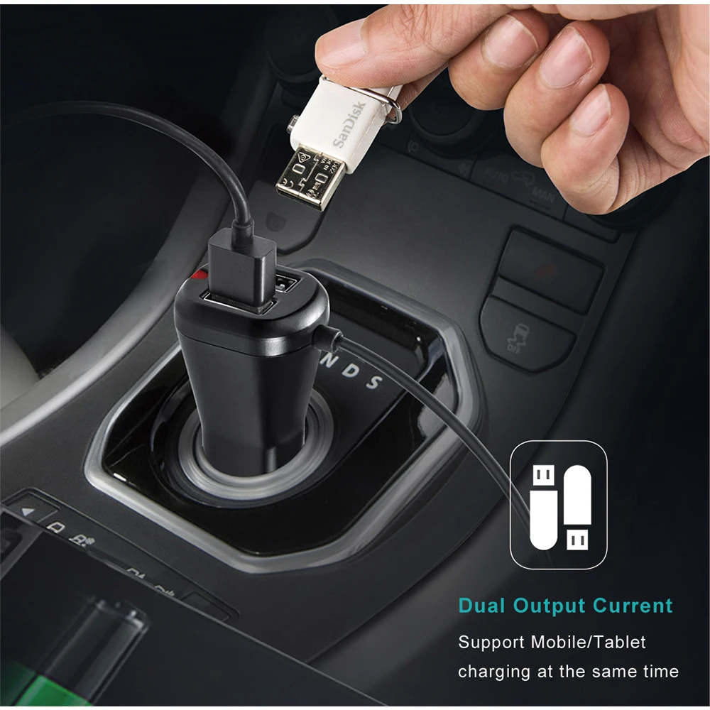 Fm передатчик громкой связи автомобильный комплект Dual Порты usb автомобильное