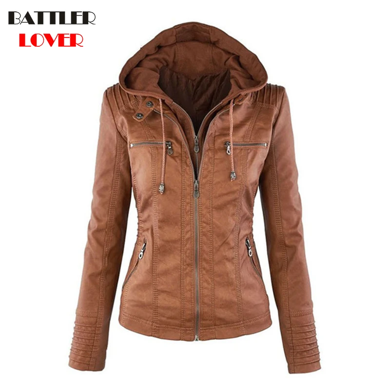 Plus Size XS-7XL Women Leather Jacket Winter Jacket Women Patched Rivet Luxury Design Hip Hop Biker Jacket Womens Outwear Coat