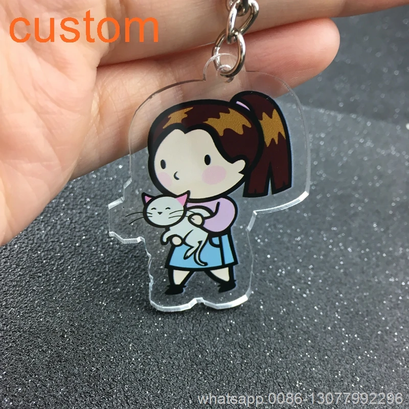 

35pcs Custom Cute Character keychain Badge Acrylic Plastic Logo Print Cartoon badge