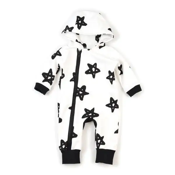 

2017 Newborn Kids Baby Boys Long Sleeve Jumpsuit Bodysuit Clothes Outfits Toddler Infant Boy Girls Zipper Hooded Bodysuits Cute