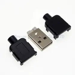10 компл. 3 в 1 Mini USB разъем Jack штекер с пластиковой оболочке пайки провода поделки USB plug