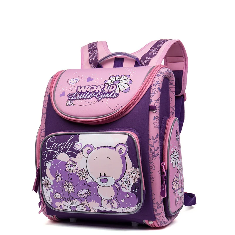 Гризли России новые детские школьные рюкзаки для девочек цветочный принт Рюкзаки Большой ёмкость складной ортопедические Дети сумка Bolsas