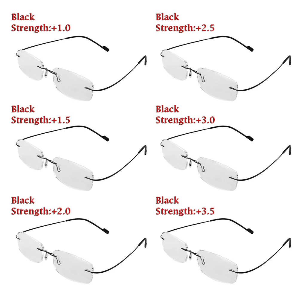 Новые модные женские и мужские 1 шт. ультралегкие очки без оправы с эффектом памяти прямоугольные очки для чтения