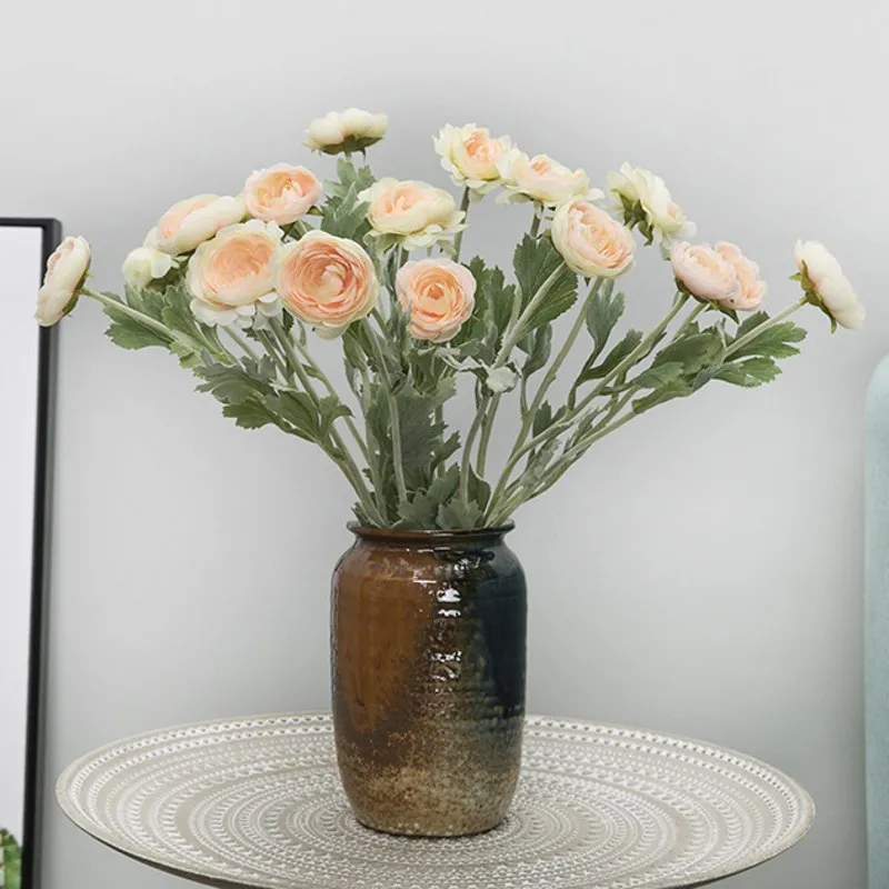 2021 Красивые Искусственные английские розы Ranunculus лютикус цветы из шелка шелковые