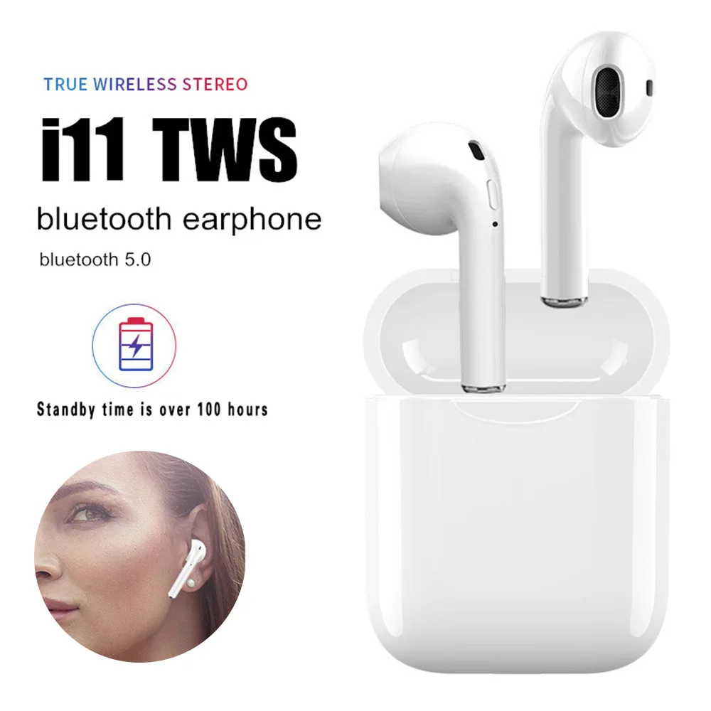 

i11 TWS Wireless Stereo earbuds 1:1 Bluetooth 5.0 Headset Auto Pairing Sports Earphone for Iphone Android With Charging Box
