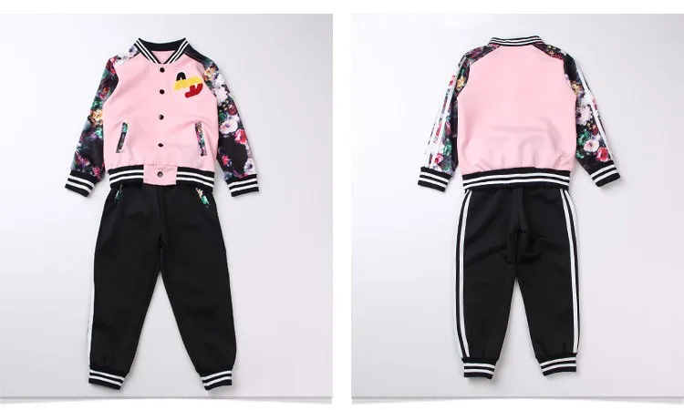 flowers printed autumn tracksuit suits kids autumn pants sports girls clothes set girls outfits baseball jackets tops pants active clothes suits for girls 6 7 8 9 10 11 12 13 14 15 16 years old little teenage big girls girls boutique cloth (3)
