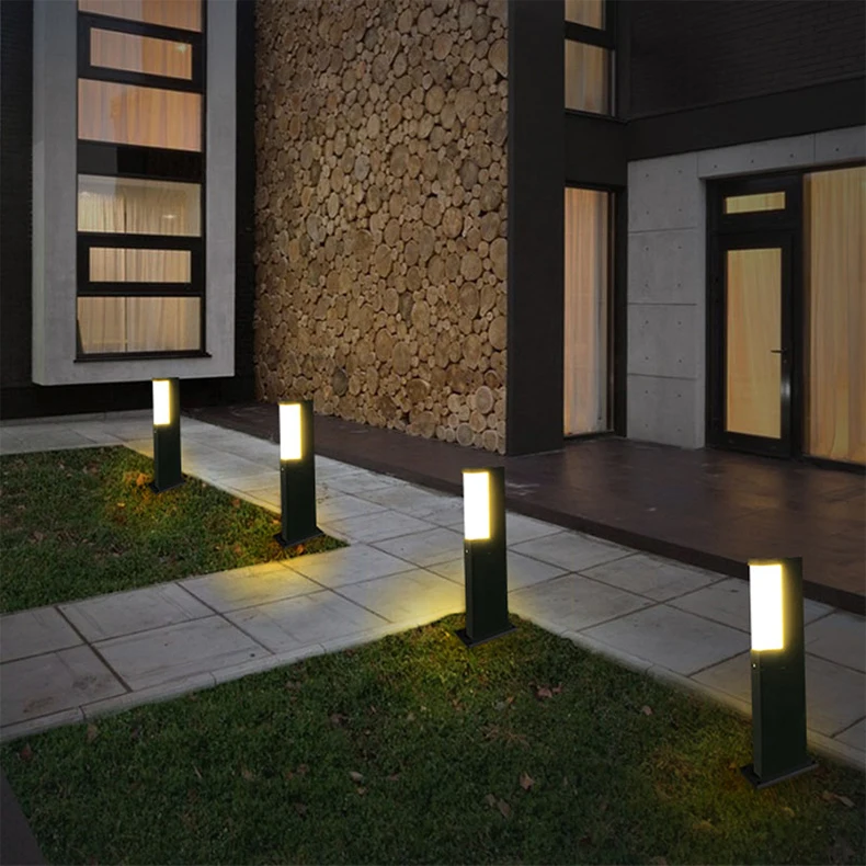 Ландшафтный светильник, квадратный водонепроницаемый светодиодный, для жилого ландшафта, дома, сада, виллы, для улицы, чистый алюминий