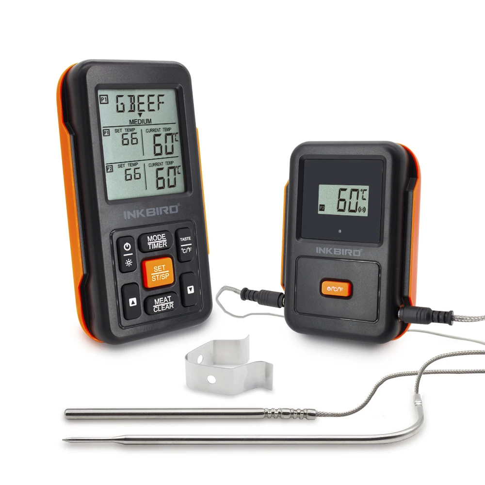 

High Quality & Newest IRF-2S 300M Remote Wireless Food Kitchen Thermometer Dual Probe Digital Meat BBQ Oven Thermometer Home Use