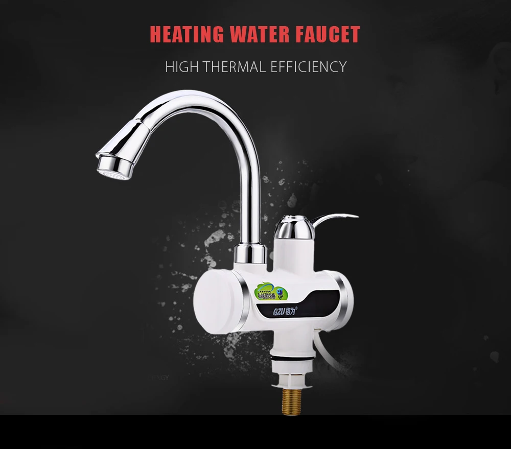 GZU ZM - D4 Electric Water Heater Kitchen Bathroom LCD Temperature Display Heating Faucet with Shower Head