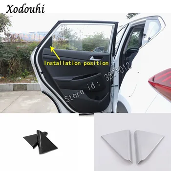 

For Hyundai Tucson 2019 2020 Car Styling Cover ABS Matte Inner Back Rear Door Trim Column Frame Triangle Moulding Hoods 2pcs