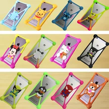 Cute Cartoon Silicone Universal Cell font b Phone b font Holster Cases Fundas For Micromax Canvas