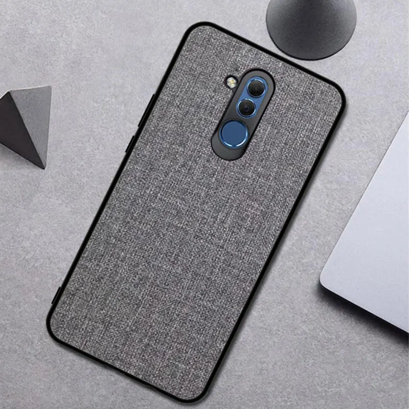 

Luxury Fabric Canvas Cloth Phone Cover For Huawei Mate 20 Lite Case PC Hard Back Cover Case For Coque Huawei Mate 20 Lite Fundas