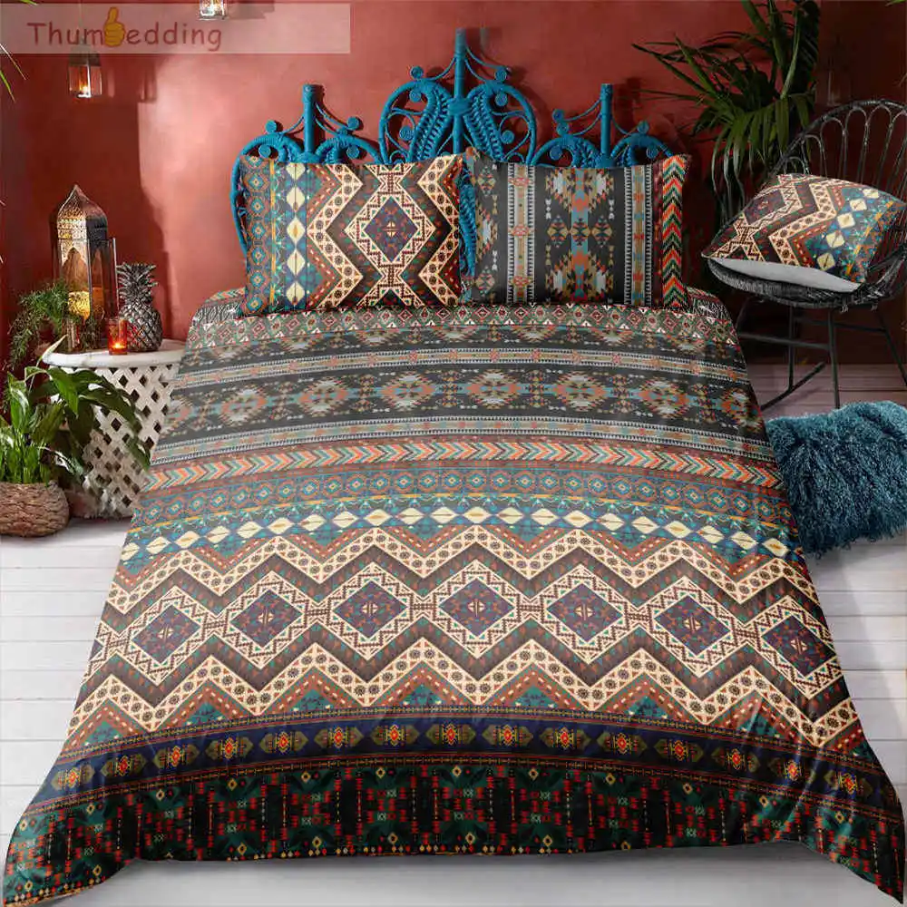 

Thumbedding Indian Style Bedding Sets King Size Floral Striped Twin Full Queen King 3D Duvet Cover Single Double Quilt Cover