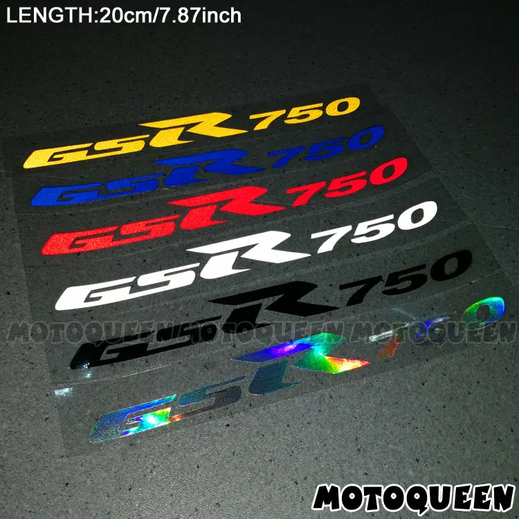 

2PCS Reflective Motorcycle Wheels Fairing Helmet Side Tank Pad Decoration Logo Label Stickers Decals For SUZUKI GSR750 GSR 750