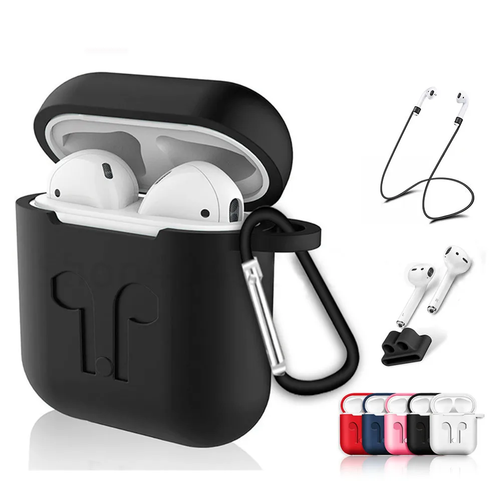 1 шт. ТПУ силиконовый чехол для наушников с Bluetooth Airpods противоударный защитный Apple
