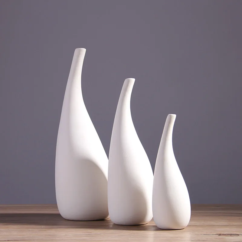 

Green Sound Nordic Minimalist Style Ceramic Vase Decoration Pure White Home Furnishings Decorative Vase Flower Vase