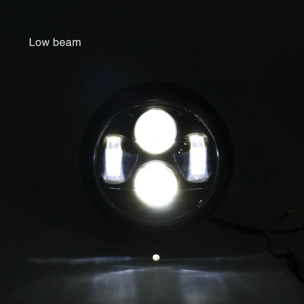 Universal Motorcycle Headlight 6.5 Inch LED Round Head Lamp Bulb for Harley Sportster Cafe Racer Bobber Cruisers Choppers (40)