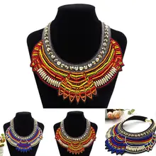 Хит! богемное женское ожерелье-чокер, женское ожерелье с бусинами, s& Кулоны, этническое Макси ожерелье, ювелирное изделие, женский воротник