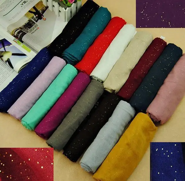 Glitter Voile Scarf Free shipping Candy Colourful Shawl Factory Price Muslim Hijab Muffle Head Wrap Hot Selling New Design Cheap |