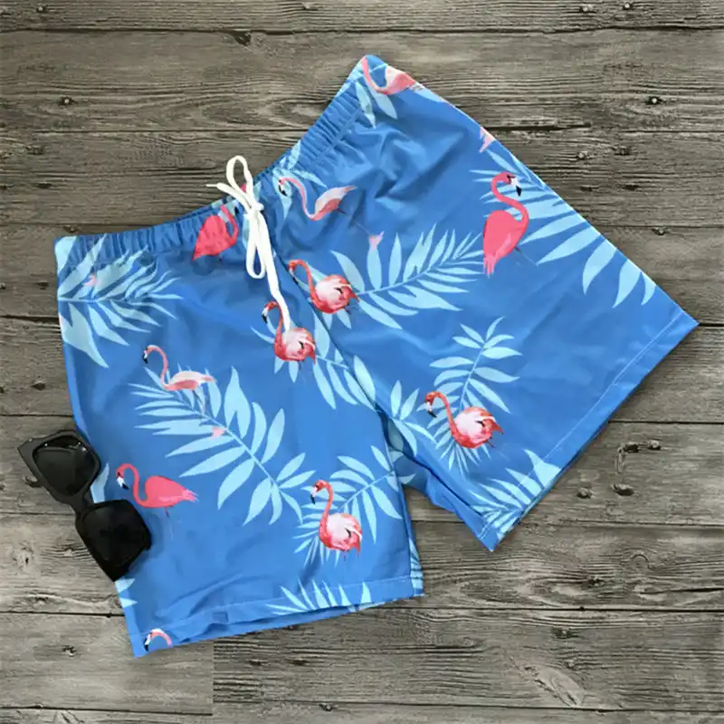 baby boy flamingo swim trunks