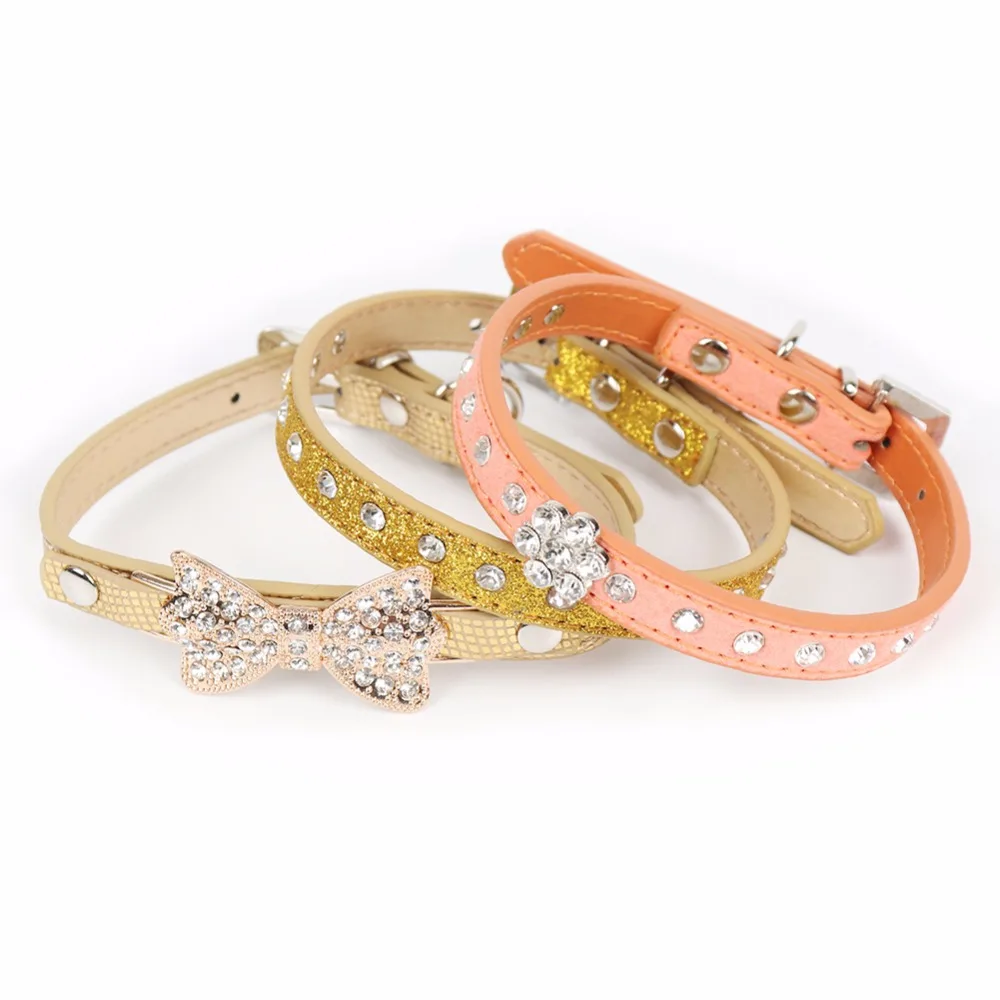 Traumdeutung Small Cats Collars Kitten Necklace Animals Accessories Leash Pet Dogs Product Collars Rhinestone collier huisdier