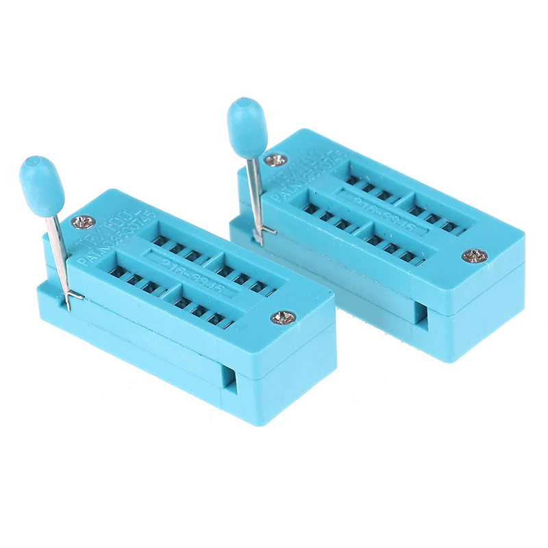

2pcs/lot New Dip16 Zif Zip Ic Socket 16p Dip Chip Test Adaptor PCB 16 Pin Dip-16 16pin 2.54mm Pitch Connector