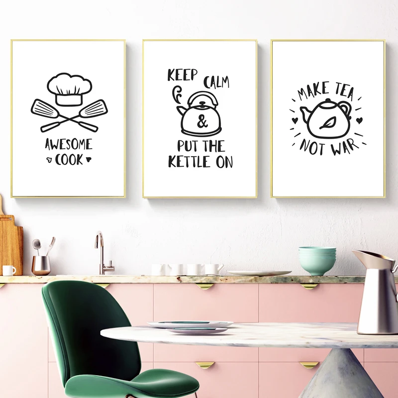 Cooking Home Decor Posters & Quote Prints Funny Kitchen Wall Art 