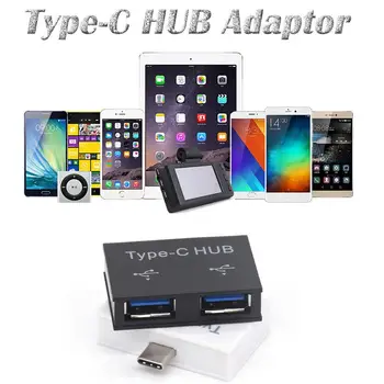 

2in1 Type-C To 2 Port 5V Charger HUB Adapter For Smart Phone Computer Splitter for mouse U disk USB-A usb2.0 Q70