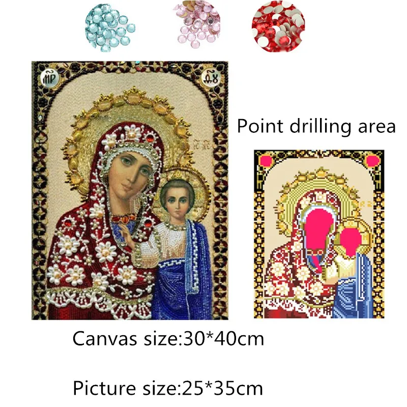 

5D Diamond Characters Round Diamonds Embroidered Diamond Embroidery Religious Rhinestone diy Full Diamond Mosaic Decorative Pain