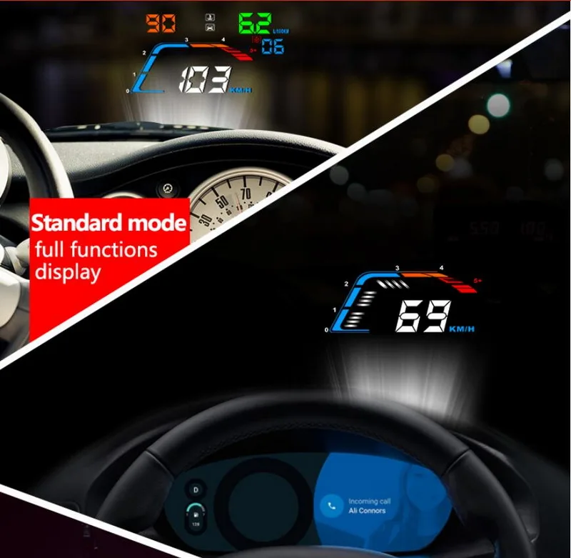Head Up Дисплей вождение автомобиля данных диагностики автомобилей HUD OBD2 цифровой спидометр ветер Экран проектор 5,5 дюйма или 5,8 дюйма Экран