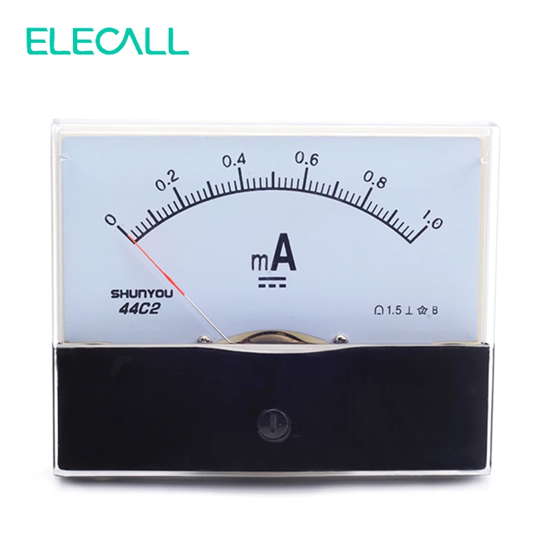 ELECALL 44C2 1mA Аналоговый амперметр измерительный прибор DC механический указатель |