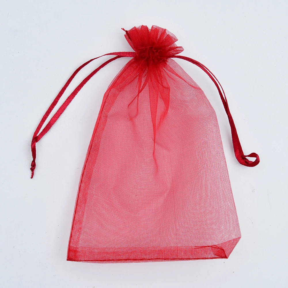500 шт тиснение чистого цвета подарок с ювелирными изделиями и органзой свадебные сумочки мешочек для рождества, пользовательский размер/логотип