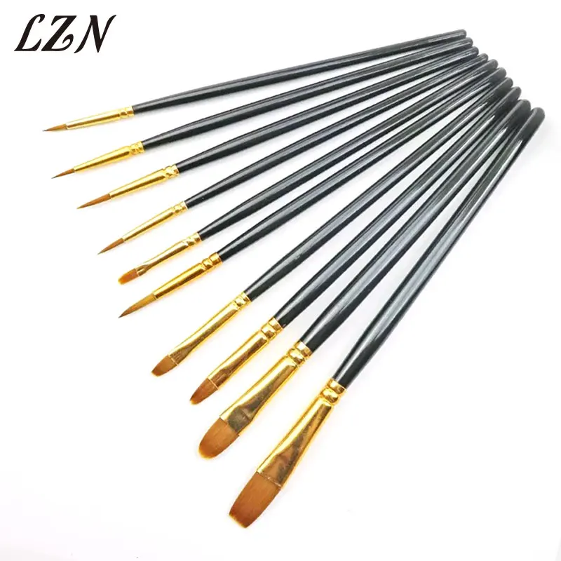Beste LZN Gratis verzending Verschillende Vorm Nylon Haar Aquarel Borstel Set Acrylics Schilderen Pen Borstels Art Tekening Accessoires Benodigdheden